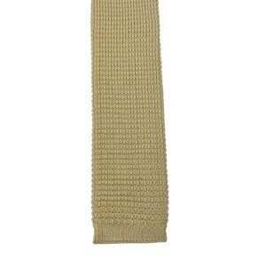 Vintage Stafford Yellow Knit Square End 100% Cotton Mens Tie Necktie
